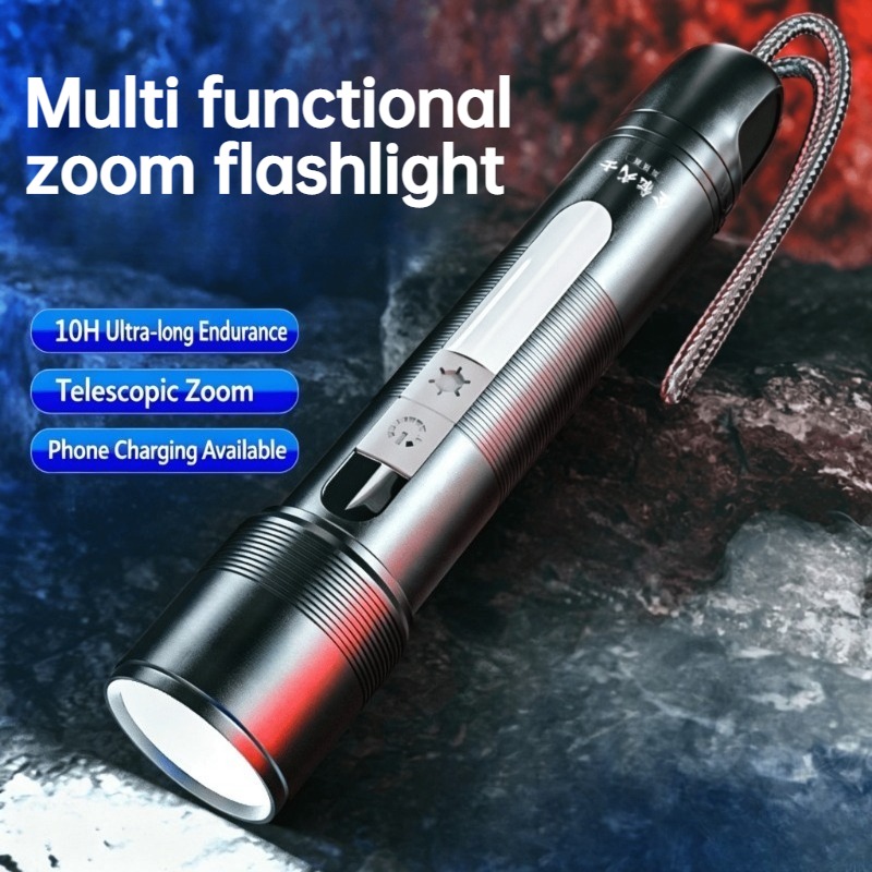 Outdoor Camping Lighting - Lampe torche LED multifonctionnelle, zoomable, lumière