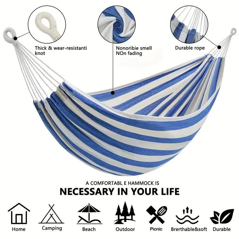 Camping Hammock - Hamac en toile sans bâtonnets en