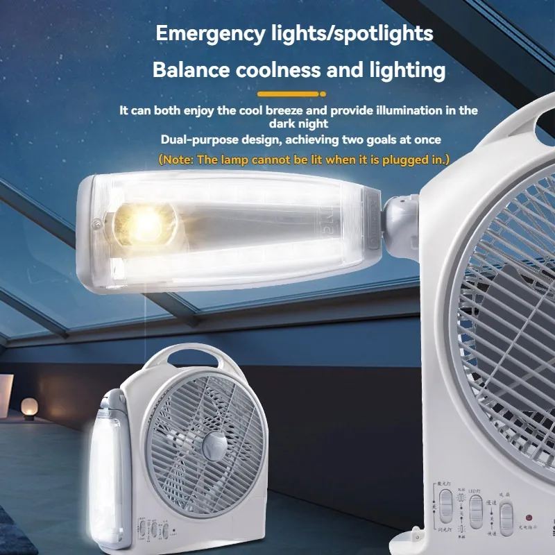 Outdoor Camping Fan - Ventilateur électrique portable de 10 pouces