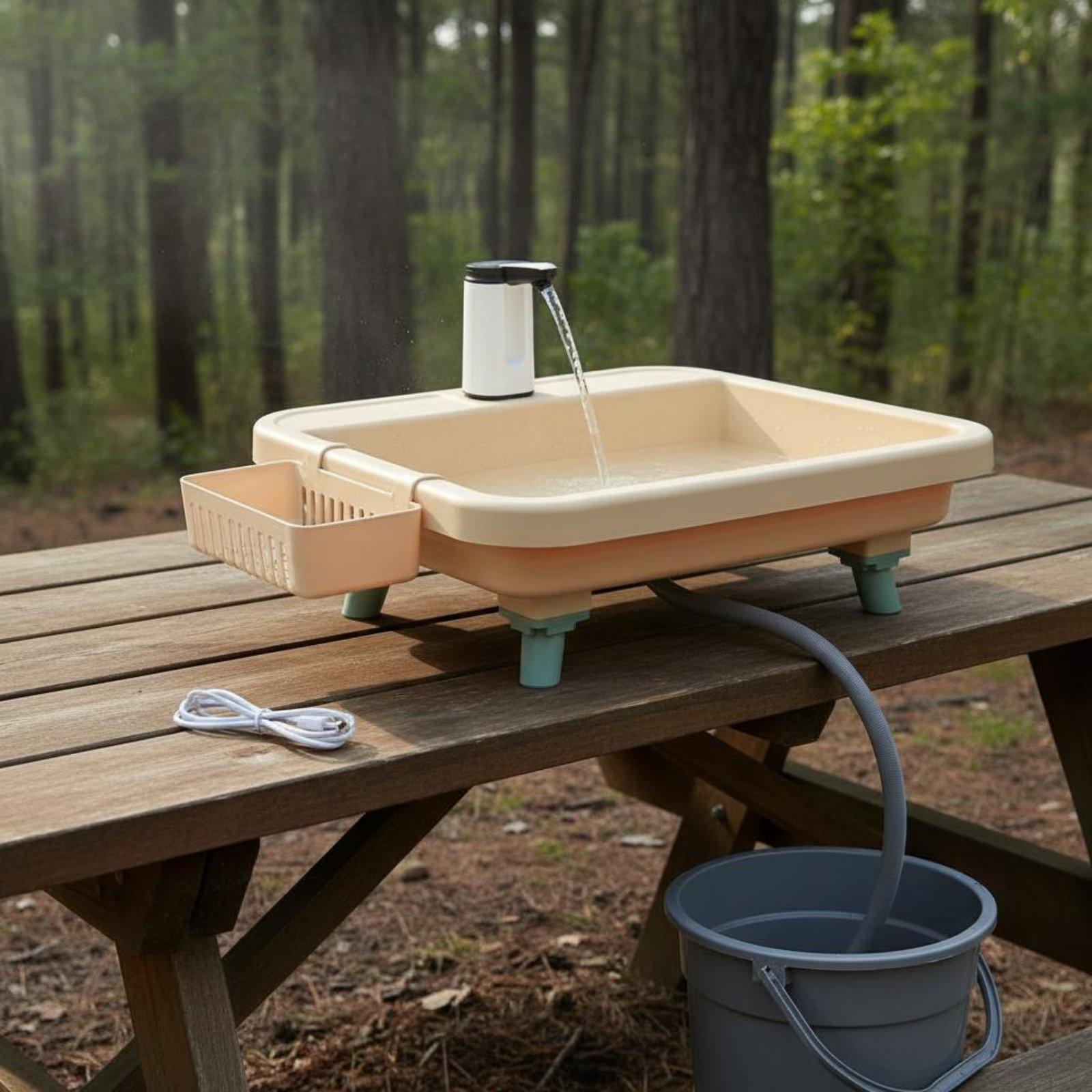 Outdoor Camping - Évier de camping portable avec pompe