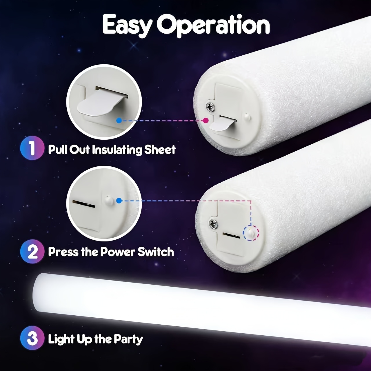 Bâtons lumineux en mousse blan - Glow Sticks Survival avis et prix